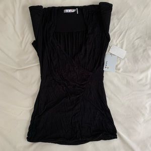 LAMB New Black V-Neck Surplice Tank Top